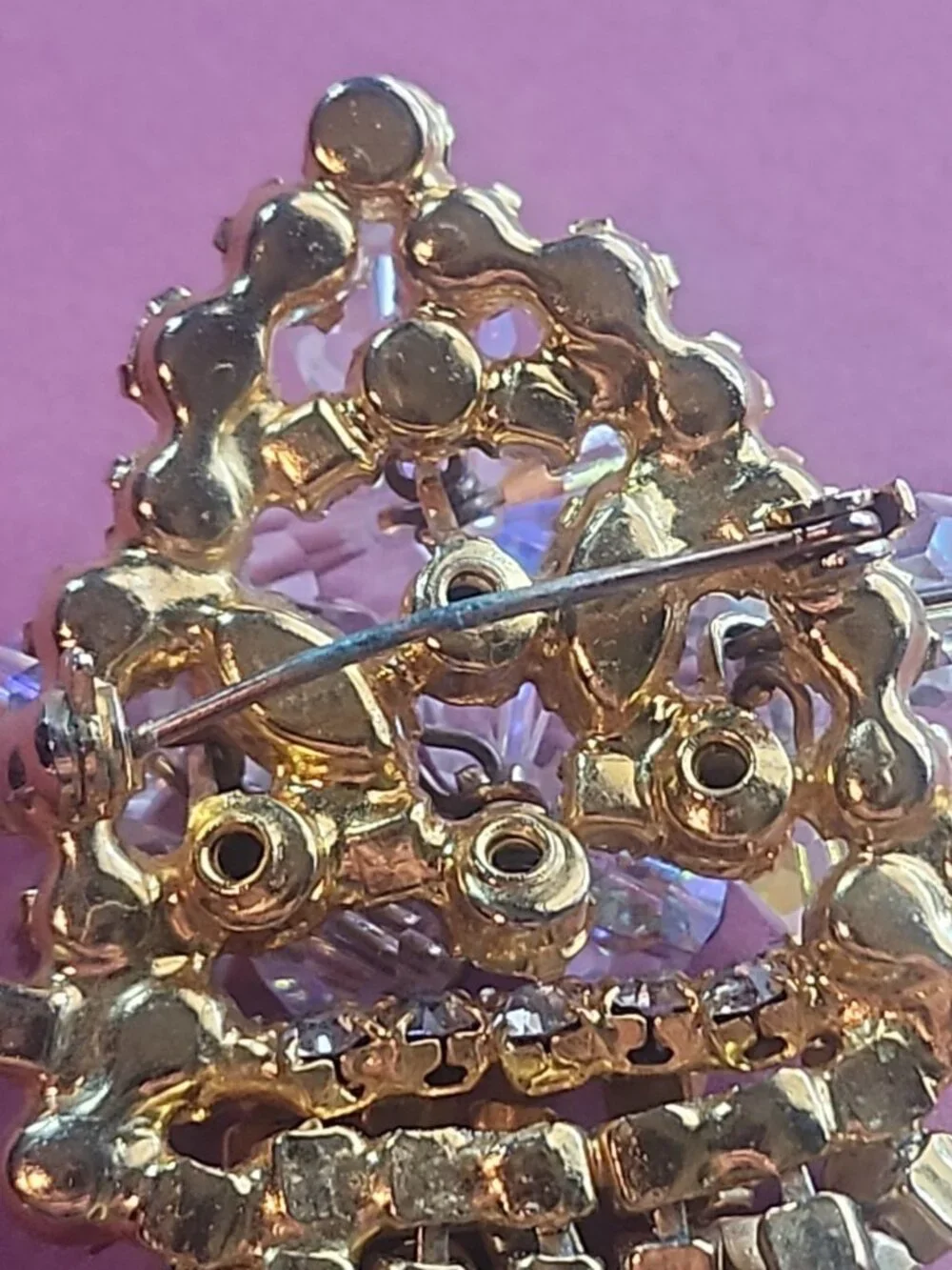 Vintage 1950s Aurora Borealis Crystal Waterfall Brooch - 12-Strand Tassel Pin